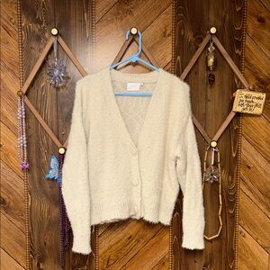 Lush Ivory Button-Up Cardigan